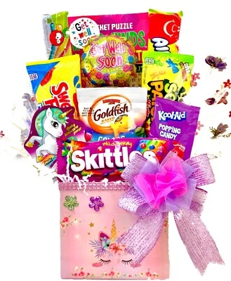 BLUE BUTTERFLY BASKETS AND MORE Feel Better Soon Candy Bouquet - Get Well Soon Basket - Gift Box