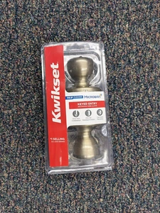 Kwikset 400t 5 CP K6 V1 Tylo Antique Brass Keyed front Entry Door Knob round - Picture 1 of 2