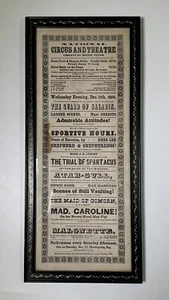 National Carnival & Theatre Advertising Poster Framed Philadelphia Rare -1850 - Picture 1 of 5