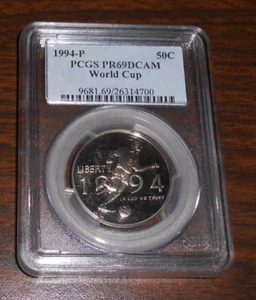 1994- P WORLD CUP 50C PCGS PR69DCAM - SOCCER - Picture 1 of 11
