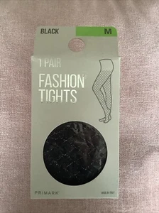 Medias pantimedias metálicas con patrón cruzado negro mediano - Imagen 1 de 6