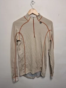 helly hansen top size large long sleeve beige 1/4 zip outdoors active compressio - Picture 1 of 11