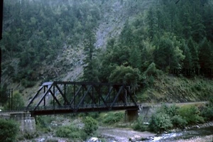 Vintage 35MM Slide Railroad Bridge in The wilderness 60’s - Picture 1 of 2