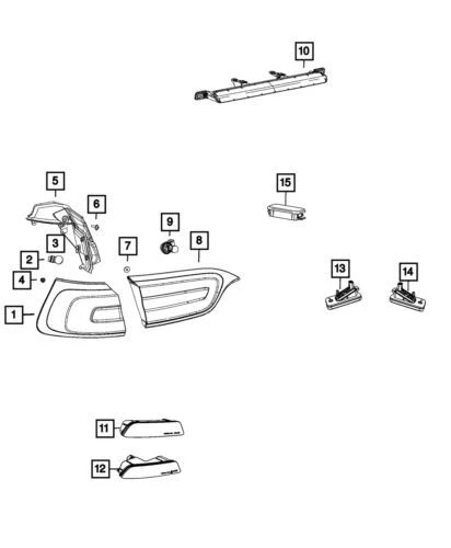 Genuine Mopar 2019-2023 Jeep Cherokee Lift Gate Lamp Rear Right 68275964AI - Image 1 of 1