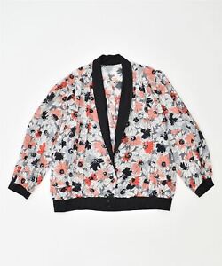 VINTAGE Womens Double Breasted Blazer Jacket UK 20 2XL Multicoloured JQ12
