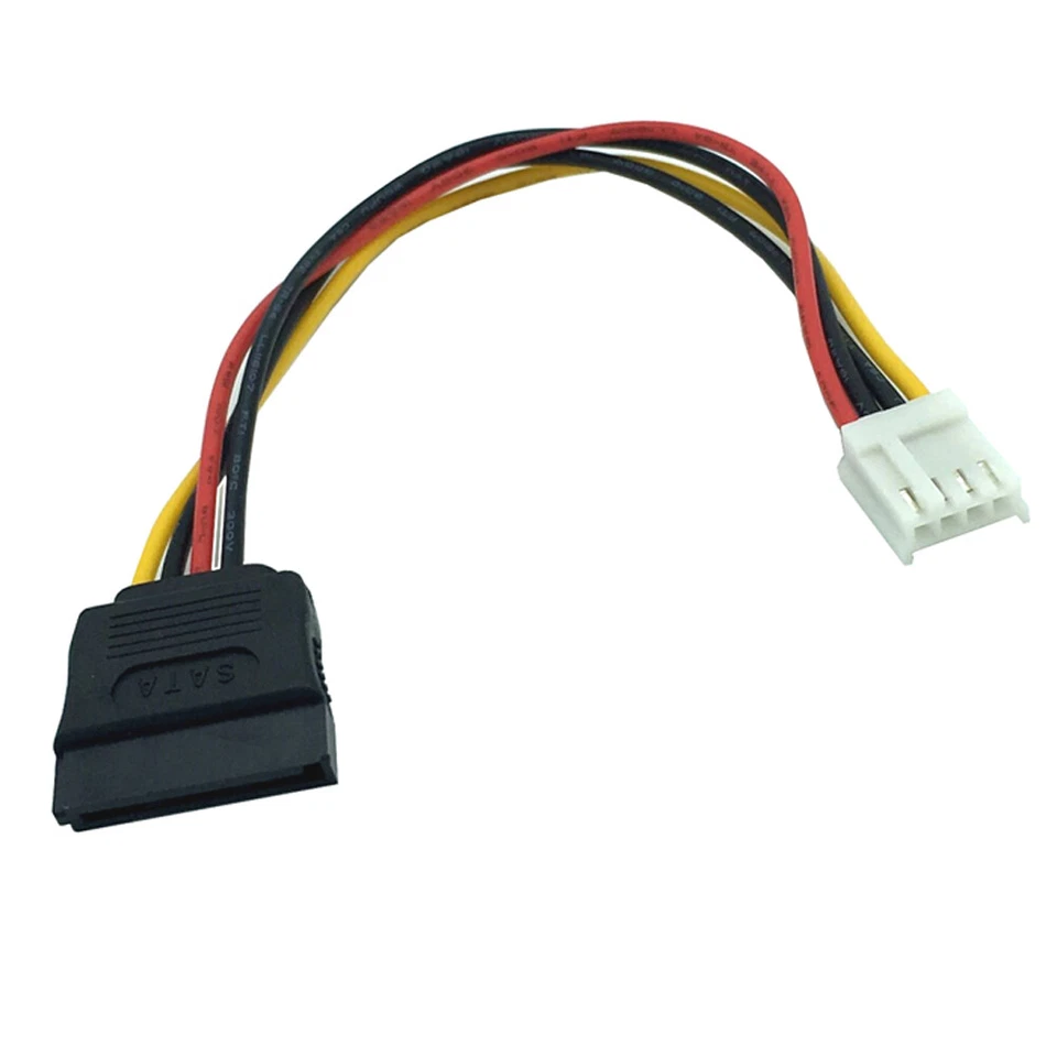 F54 Stromkabel Adapter Floppy 4pin Strom Power Buchse auf SATA 15pin Buchse 18cm - Bild 1 von 4
