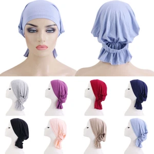 Hijab Cap Women Head Wrap Chemo Cancer Hat Muslim Turban Hair Loss Cap New - Imagen 1 de 29