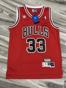 Camiseta deportiva Y2k Adidas Scottie Pippen Chicago Bulls Hardwood Classics talla pequeña 🔥 roja - Imagen 1 de 9