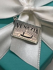Tiffany & Co Venedig Postkarte Charm für Armband Anhänger Ster. Silber 925 Venezia - Bild 1 von 8