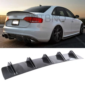 For Audi A3 A4 A5 A6 S3 S4 Rear Diffuser Fins Bumper Lip Splitter Spoiler Carbon - Picture 1 of 13
