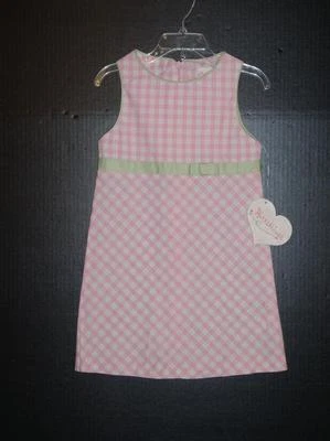 HARTSTRINGS GIRLS SUMMER CASUAL PINK/GN PLAID  DRESS SZ. 4 NWT - Image 1 of 3