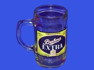 Taza de vidrio Brahma Extra Lager 1950 de colección 12 oz Sao Paulo Rio Brazil Ale brasileña - Imagen 1 de 3