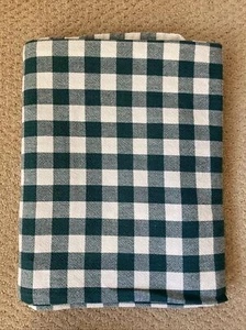 Table Cloth Green White Checked Cotton 80” X 55” Holiday - Picture 1 of 4