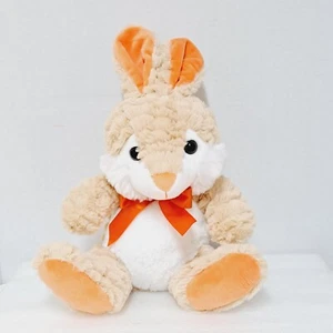 Kellytoy 10" Peluche Peluche Coniglietto Pasquale Coniglio Giocattolo Morbido Arancione Fiocco Piedi Orecchie - Foto 1 di 6