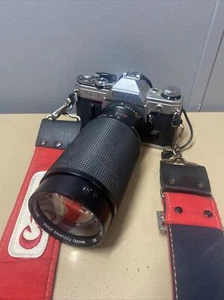 Canon AE-1 35mm Film Camera Silver w/ Data Back A , Vivitar 35-200mm 1:3.0-4.5 - Picture 1 of 11