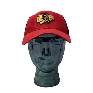 Chicago Blackhawks Adult Snapback Hat Reebok Red and Black Mesh One Size - Picture 1 of 10