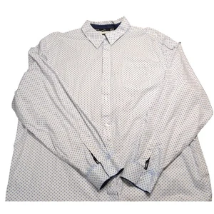 RANK 45 Men's 3XLT Long Sleeve Button Down Shirt Blue White Geometric Print - Picture 1 of 10