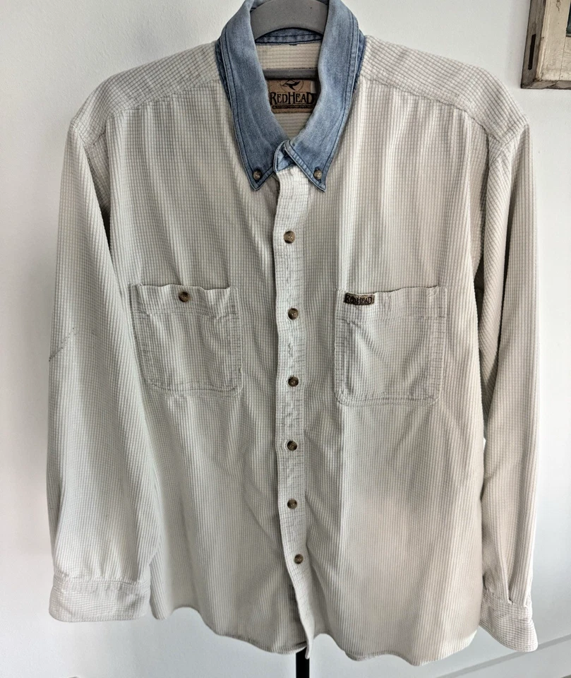 Camisa De Colección Pelirroja Tradición Exterior Abotonada Pana Cuello Cambray Marfil L Foto 1 de 4