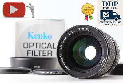 w/ Hood HN-22 [MINT] Nikon Ai-s Ais Zoom 35-70mm f/3.5 Macro Lens From JAPAN - Image 1 of 4