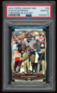2014 Topps Chrome Mini Colin Kaepernick #56 Black Refractor /15 PSA 10 - Picture 1 of 2