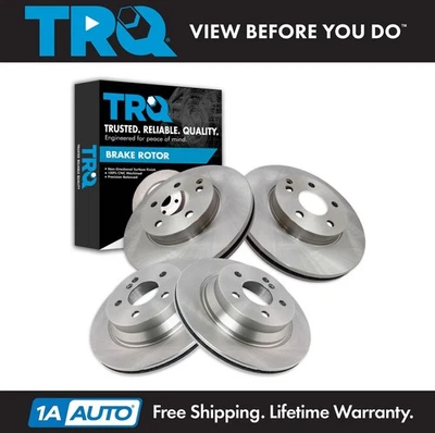 Rotores de freio dianteiro e traseiro TRQ para 2004-2006 Mercedes-Benz E320 2007-2009 E350 - Imagem 1 de 4
