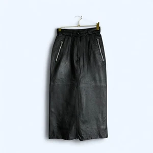 Italian Classic Midi Skirt 100% Genuine Elastic Leather UK 6 US 2 - Picture 1 of 15
