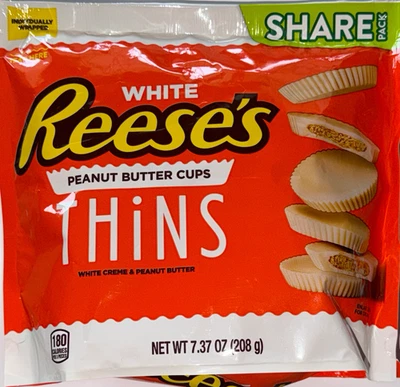 Copos de manteiga de amendoim chocolate creme branco fino REESE'S tamanho compartilhado - 208 g/7,37 oz - Imagem 1 de 4