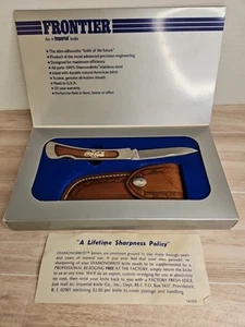 1980s Coca-Cola Frontier P-II 4" Lockback Knife With Sheath - Picture 1 of 16