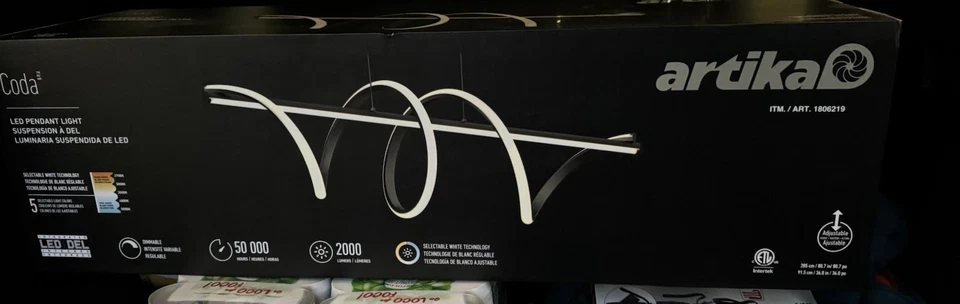 NUEVO Artika Coda Luz Colgante LED Regulable 2000 Lúmenes Colores de Luz Seleccionables Foto 1 de 1