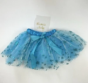 Girls Blue Tulle Skirt, Snowflake Princess Tutu Dress Up Play M/One Size - Picture 1 of 6