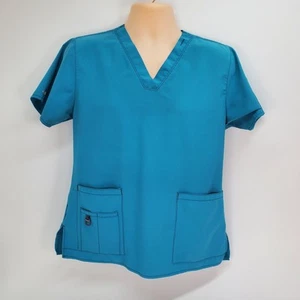 Blusa Médica Carhartt Force Azul Talla Mediana Bolsillos Frontales Mezcla de Poliéster - Imagen 1 de 12