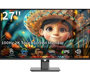 Pisichen Touchscreen Monitor 27 Inch 2K 100Hz Gaming Monitor, QHD 2560x1440 - Picture 1 of 1