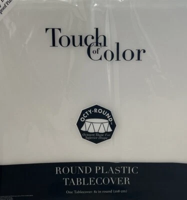 Round Tablecloth Round Plastic Tablecloth Clear 82" Decoration Party Supply - Image 1 of 2