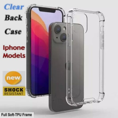 CLEAR CASE For iPhone 15 14 13 11 12 Pro Max 7 8 SE X Shockproof Gel Phone Cover
