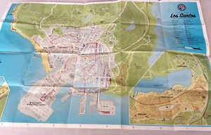 GTA V Los Santos Map ONLY DOES NOT Include GAME Grand Theft Auto Insert - Picture 1 of 2