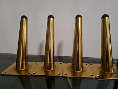Set Of 4× gold Metal Furniture Legs Feet Replacement Table Bed Sofa,Chair 15cm