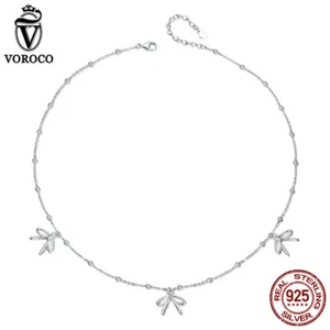 Collar Voroco S925 Plata Esterlina Lazo Joyería Elegante Para Mujer Regalos Joyería - Imagen 1 de 12