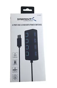 Concentrador USB 3.0 de 4 puertos Sabrent HB-UM43 con interruptores de alimentación - negro - Imagen 1 de 2