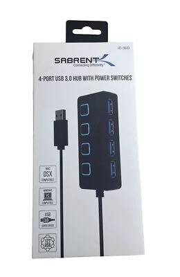 Sabrent HB-UM43 4 Port USB 3.0 Hub with Power Switches - Black - Image 1 of 2