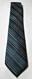 Vintage Men's Neck Tie - GUY LAROCHE Cravates, Paris - Navy Blue Stripe - Picture 1 of 3