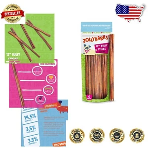 Beef Pizzle Chews for Small Dogs | 12" Bully Sticks - 6 Count - Healthy & Fun! - Picture 1 of 9