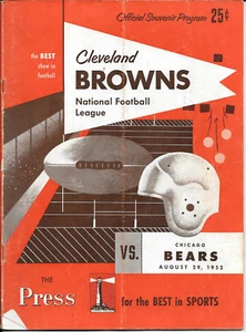 AUG 29, 1952 CLEVELAND BROWNS vs CHICAGO BEARS ORIGINAL FOOTBALL PROGRAM - Afbeelding 1 van 1