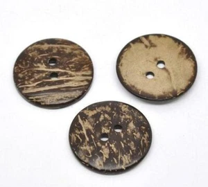 5 Large Wooden Buttons - 1.5 inch - 38mm - Wood Buttons -  Coconut Wood  B13837 - Picture 1 of 14