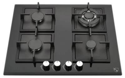 K&H 4 Zonen Glas Gaskochfeld 60cm Wok Brenner Erdgas 4Z-KHG - Bild 1 von 4