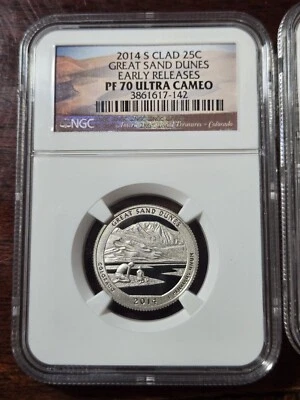 2014 S Great Sand Dunes Clad Quarter 25C NGC PF 70 Ultra Cameo 3 avail ER - Image 1 of 4