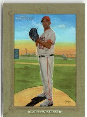 2007 Topps Turkey Red Chrome Refractor Francisco Rodriguez 376/999 Los Angeles - Image 1 of 2