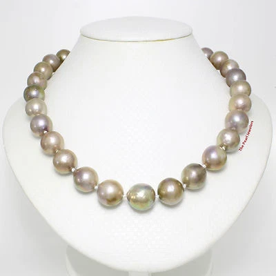 Natural Lavender Pearl Necklace with 14k Gold Clasp – 17” - Image 1 of 3