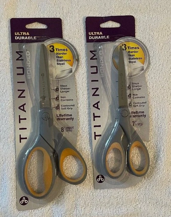 Titanium Coated Scissors 7", and 8"  Scissors, 2 Pack , All New - Image 1 of 1