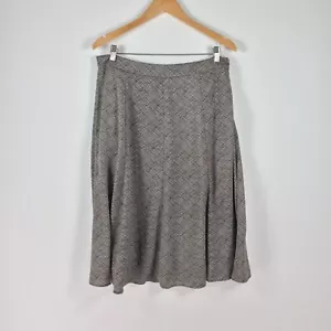 W Lane womens skirt size 12 brown check flare zip 021195 - Picture 1 of 12