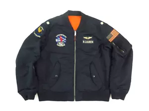 Size XXL 29" Chest POLO RALPH LAUREN Twill Bomber Jacket L2 Flight Navy Blue 2XL - Picture 1 of 18